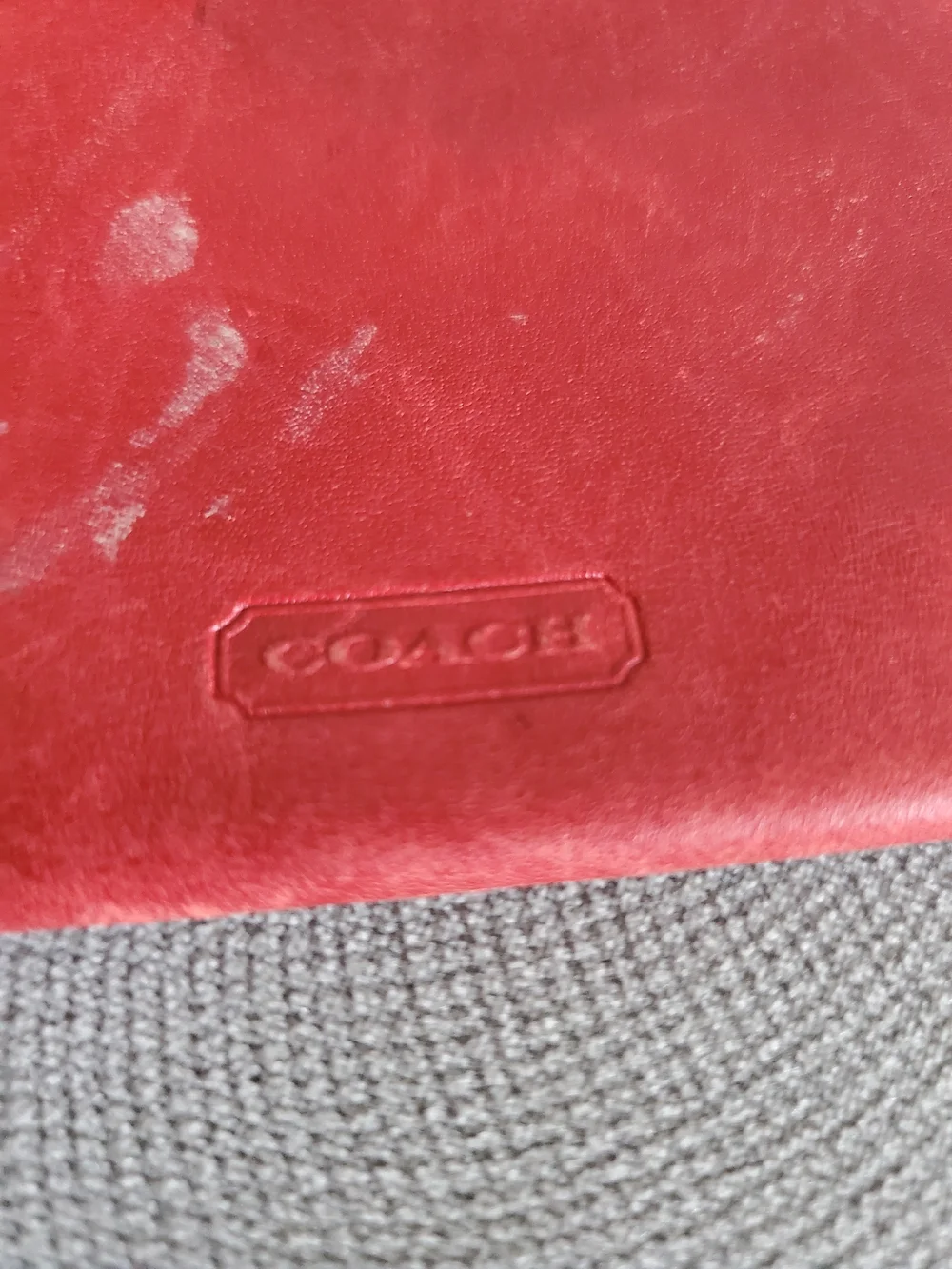 Vintage Coach Red Leather Zippered Wristlet Clutch Womens
